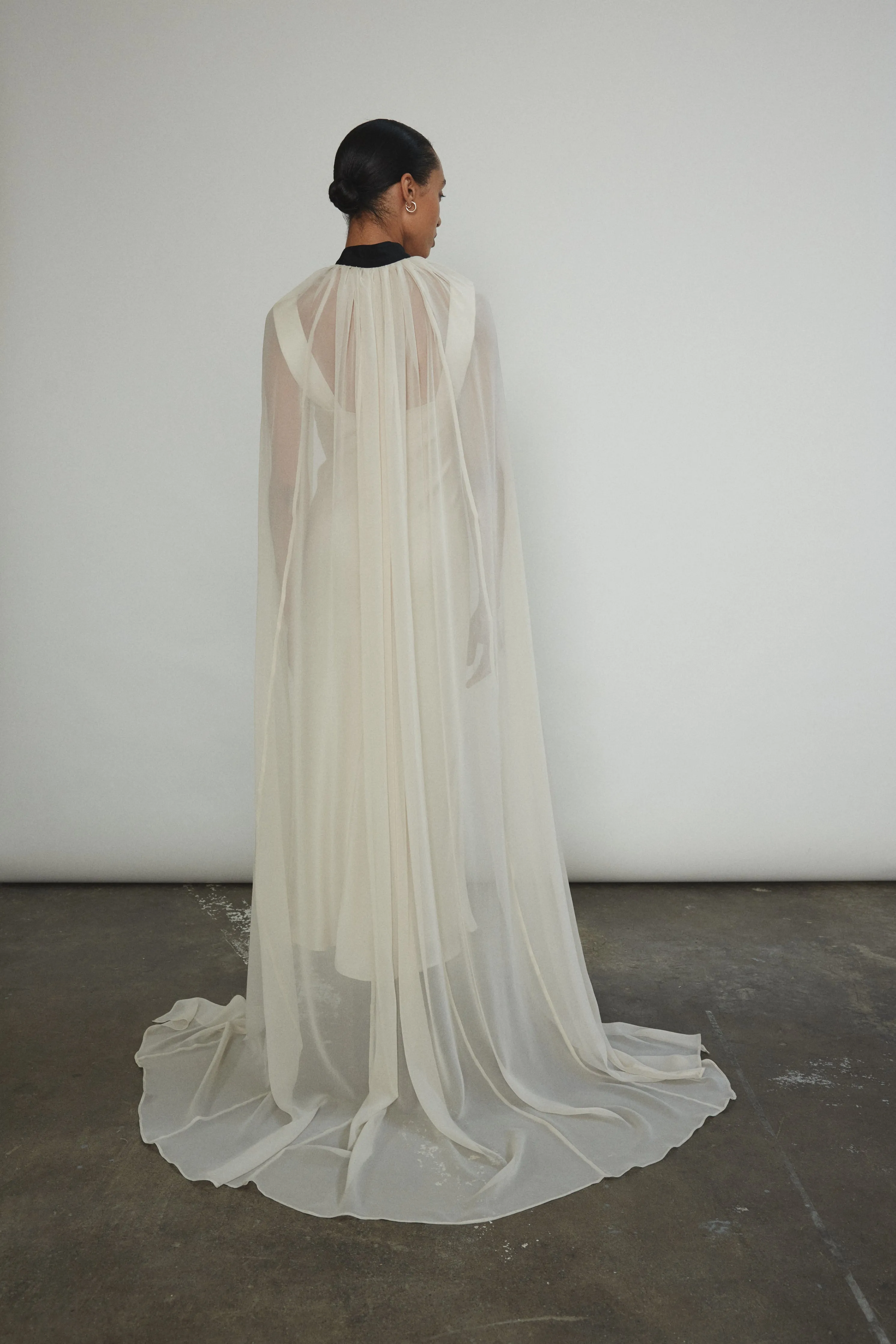 Silk Chiffon Choker Cape