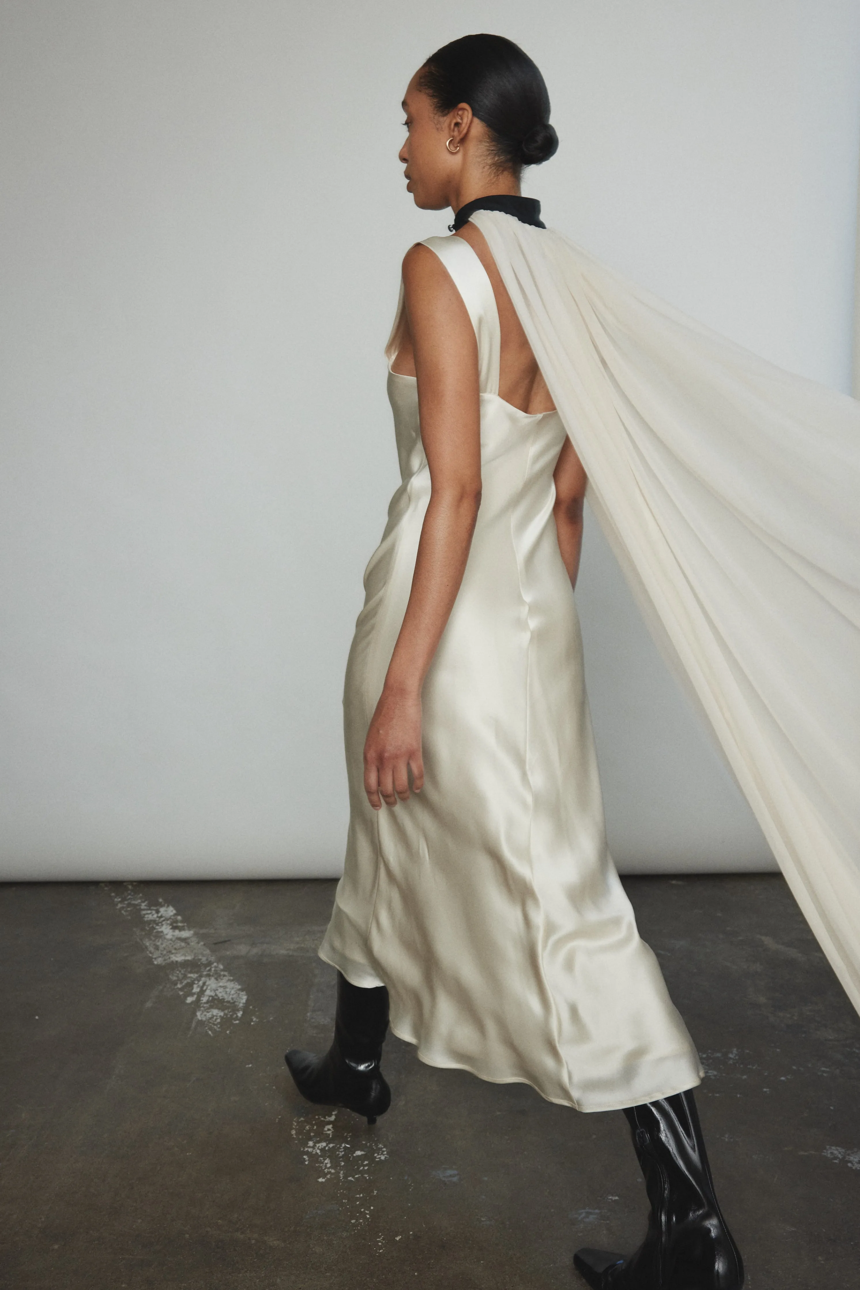 Silk Chiffon Choker Cape