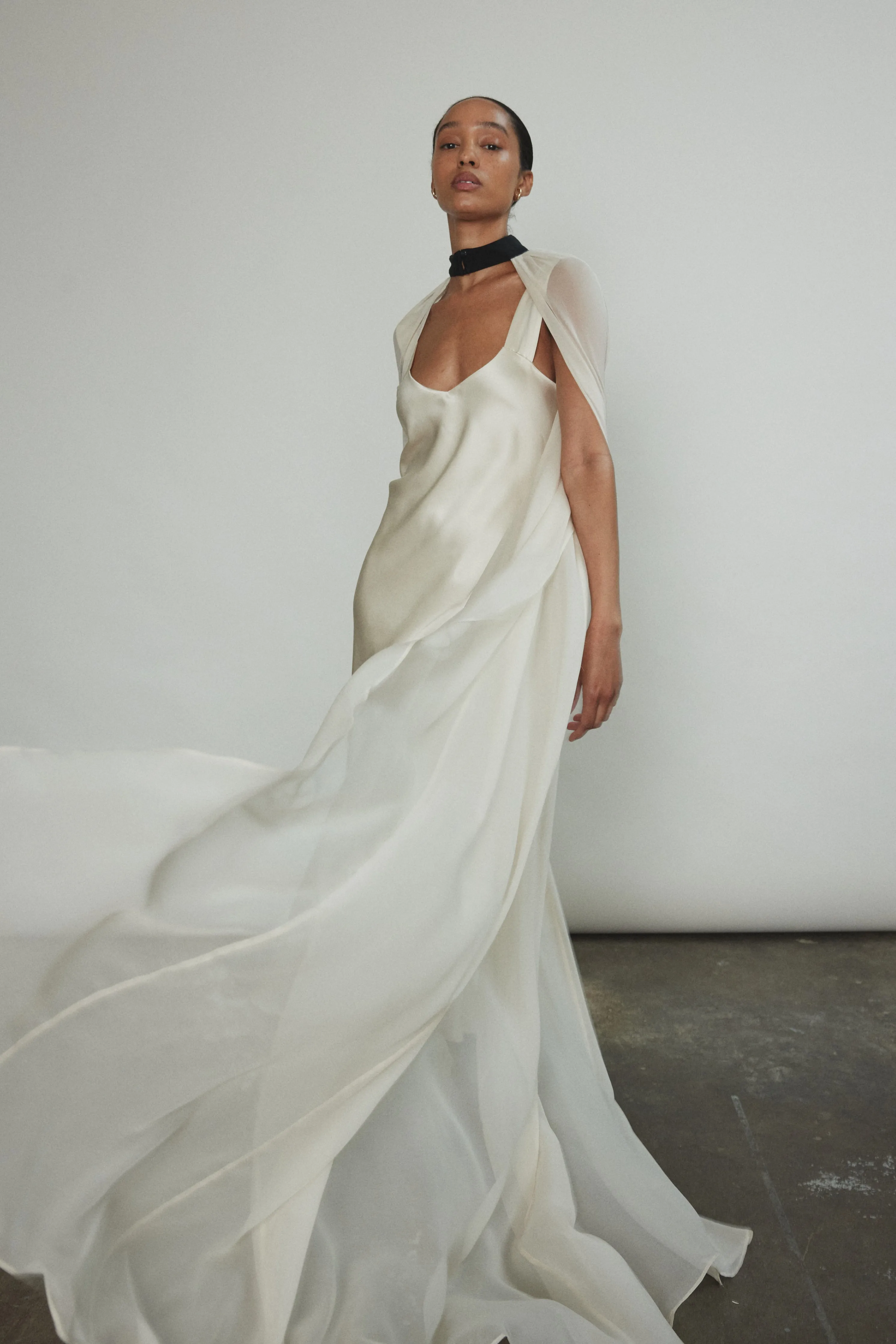 Silk Chiffon Choker Cape
