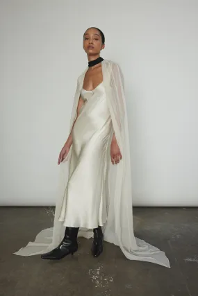 Silk Chiffon Choker Cape