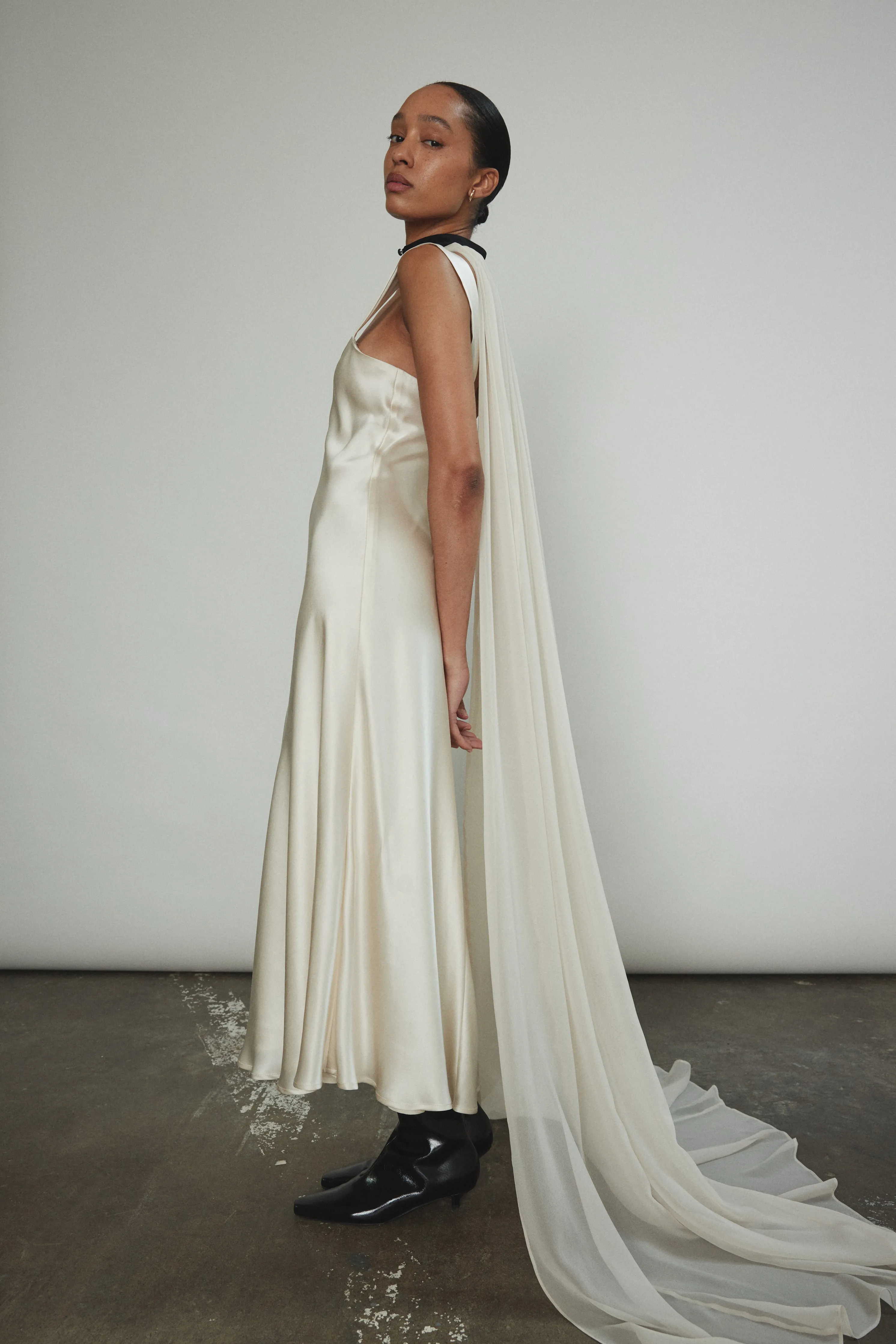 Silk Chiffon Choker Cape