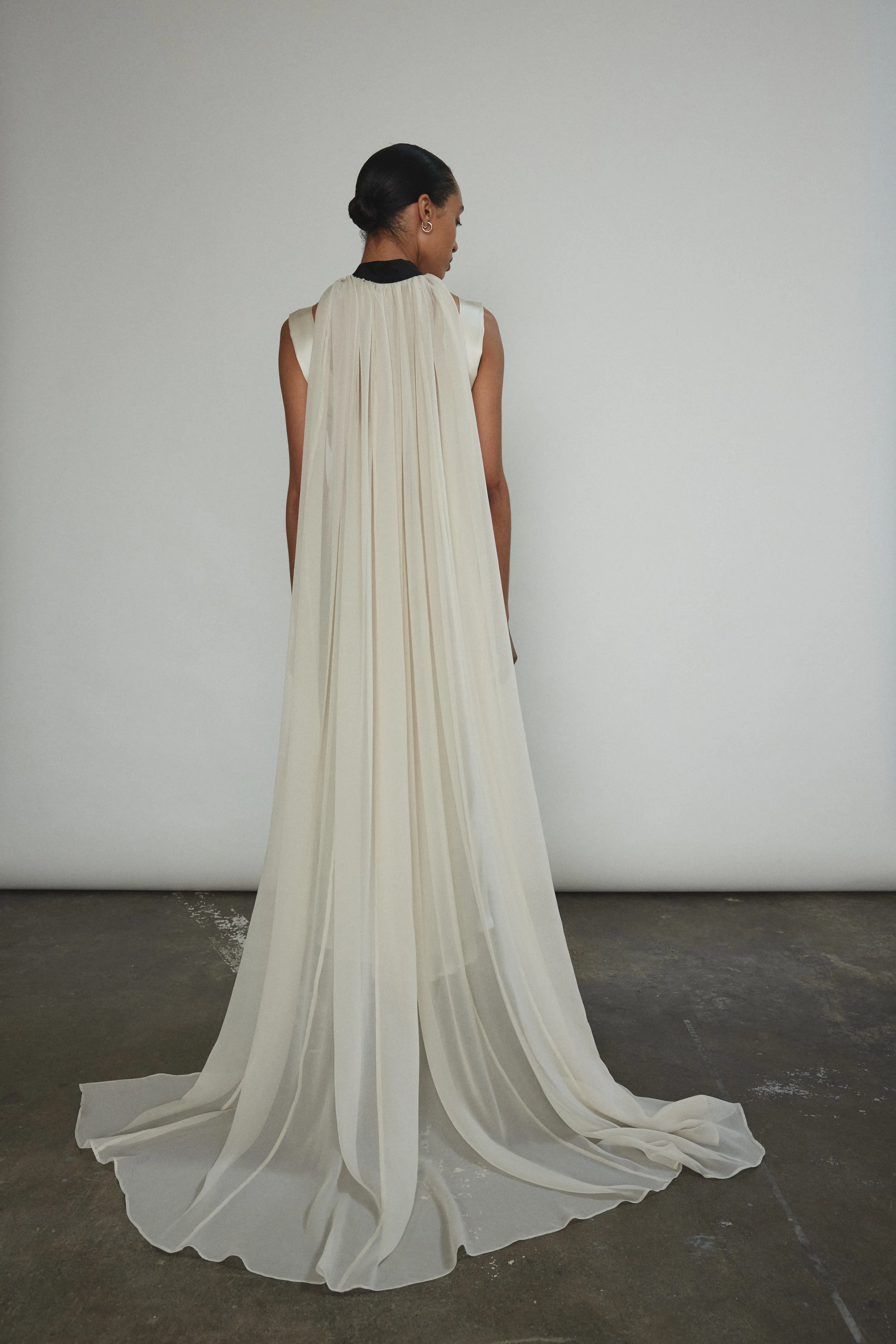 Silk Chiffon Choker Cape