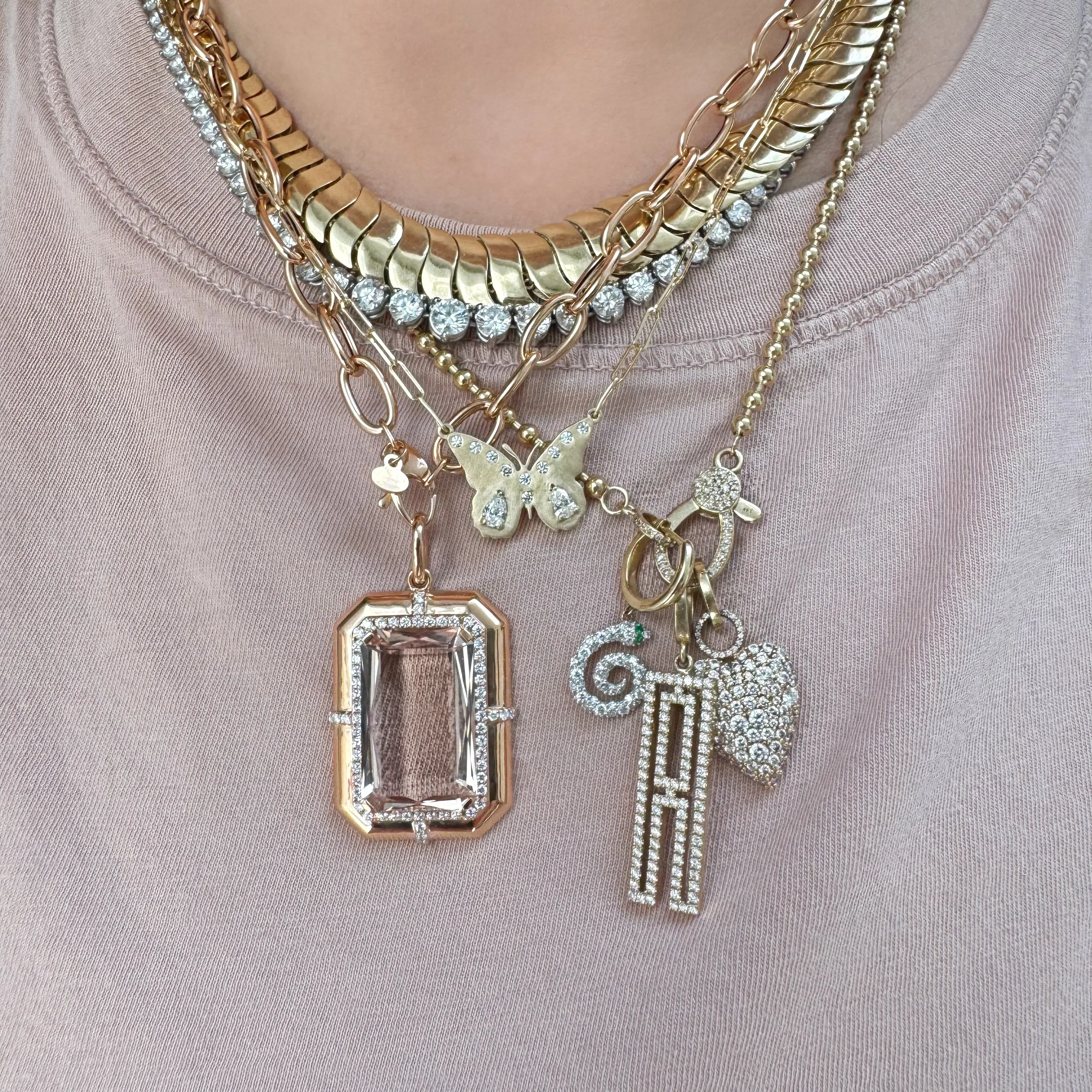 Stacey Diamond Small Butterfly Necklace