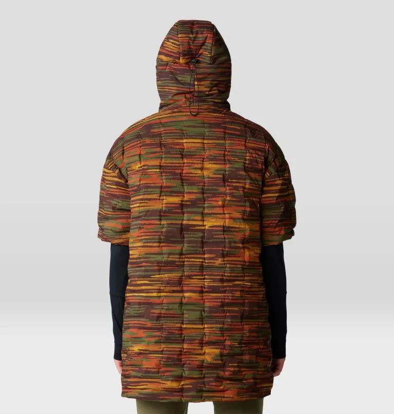 Stretchdown Poncho - Iron Oxide Stria Print