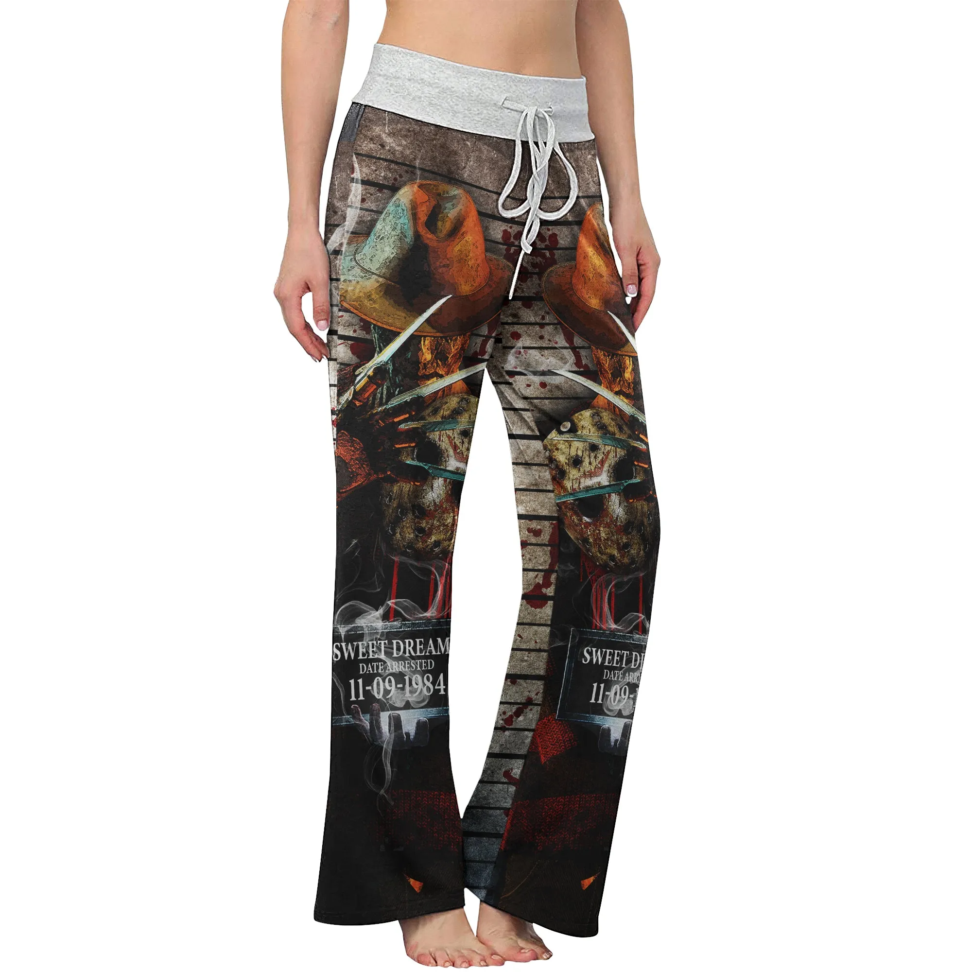 Sweet Dream Horror Theme Women's High-waisted Wide Leg Pants