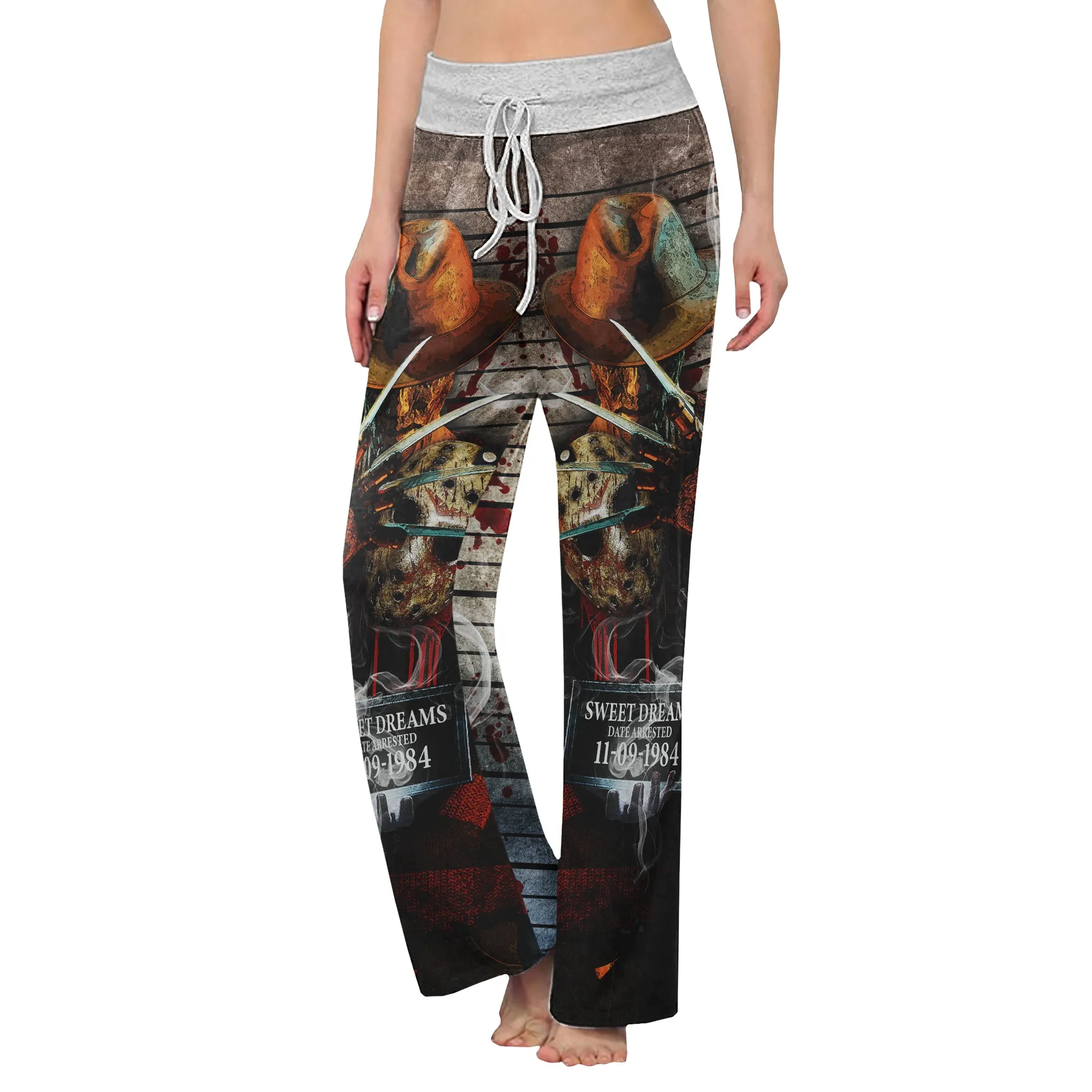 Sweet Dream Horror Theme Women's High-waisted Wide Leg Pants