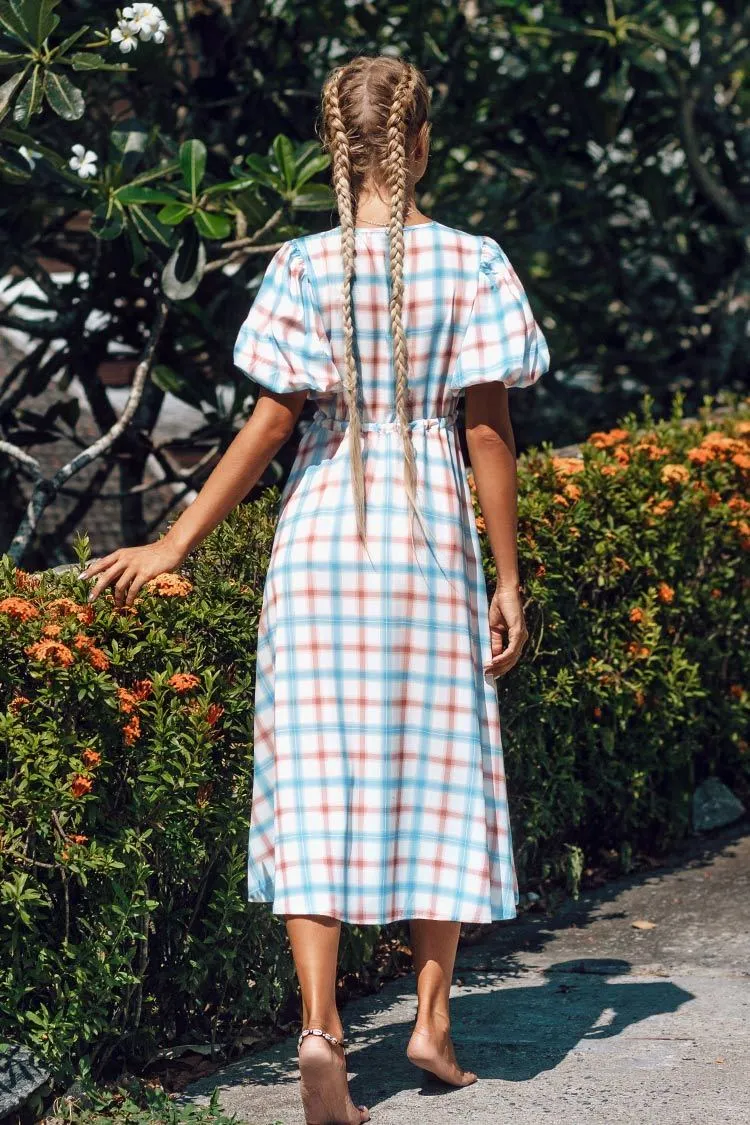 Sweet Plaid Midi Dress