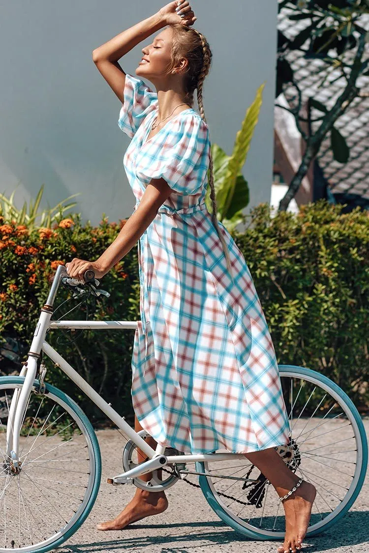 Sweet Plaid Midi Dress
