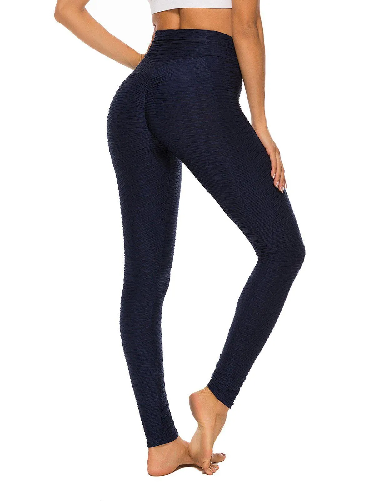 Textured Ruched Lifting Bodycon Yoga Pants