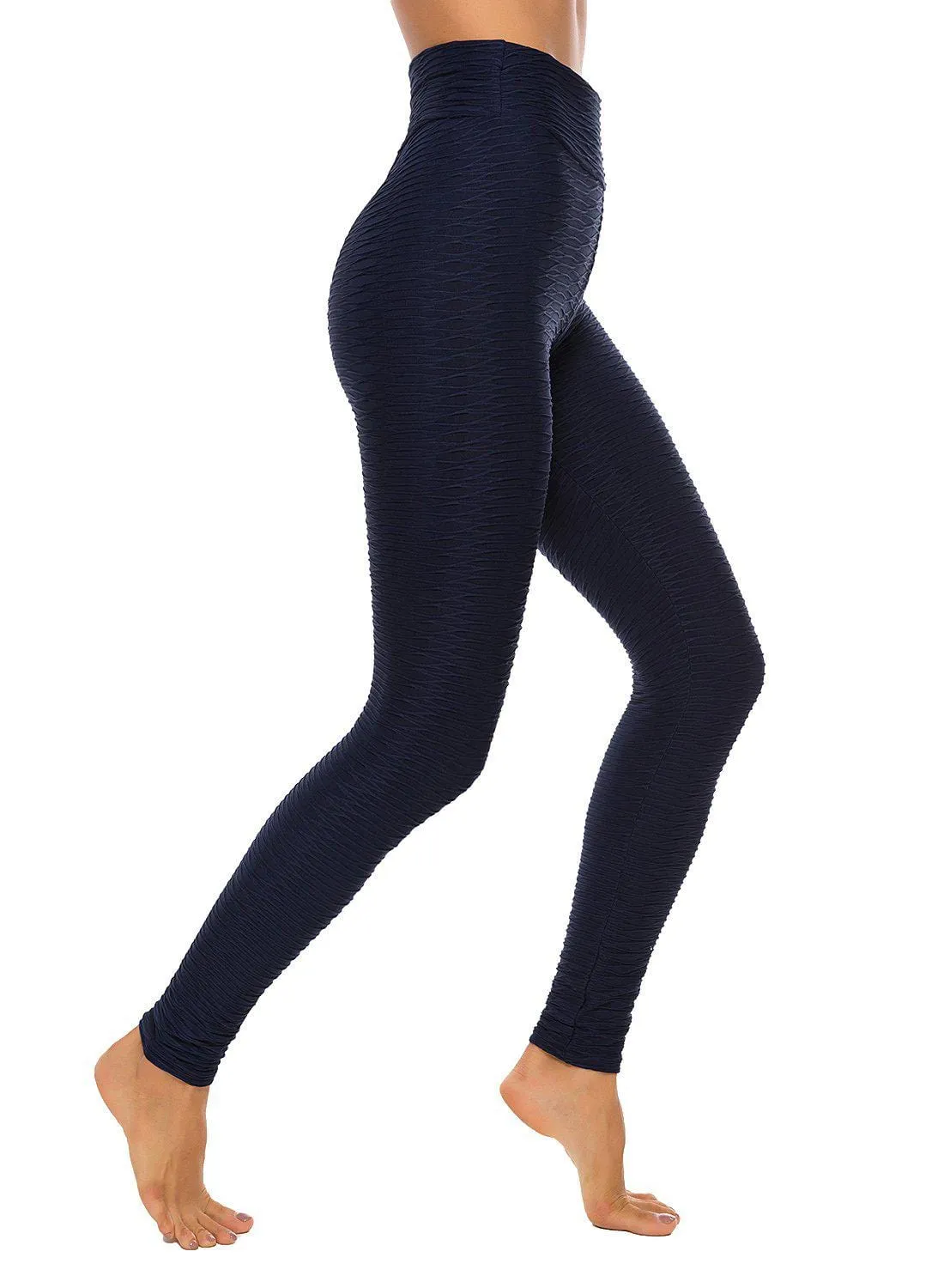 Textured Ruched Lifting Bodycon Yoga Pants