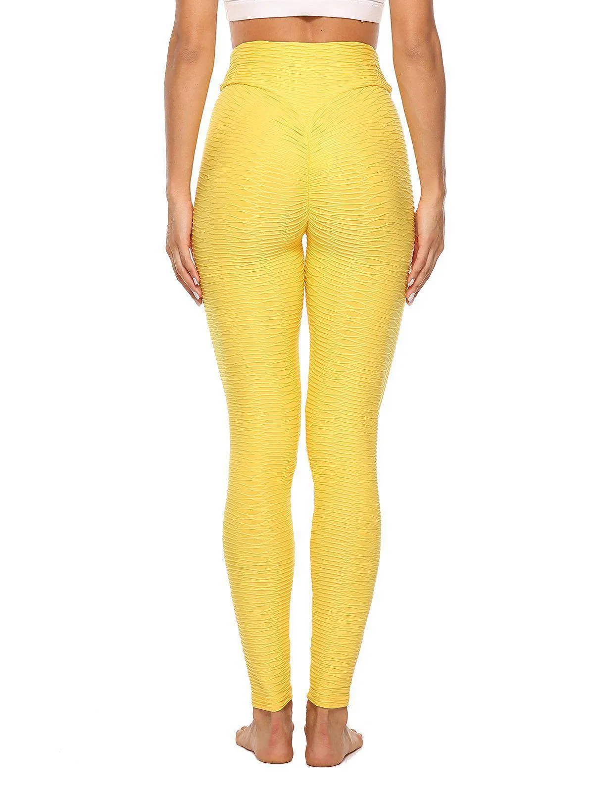 Textured Ruched Lifting Bodycon Yoga Pants