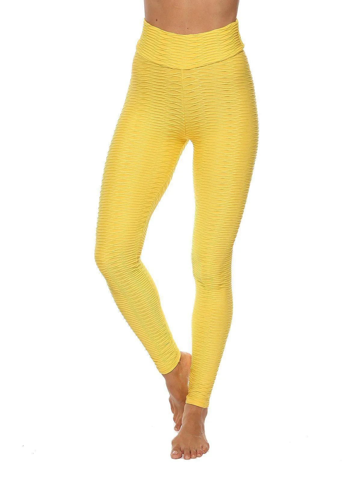 Textured Ruched Lifting Bodycon Yoga Pants
