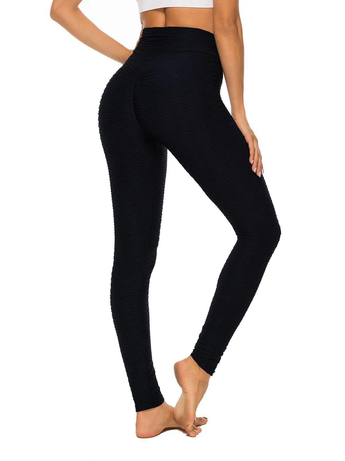 Textured Ruched Lifting Bodycon Yoga Pants