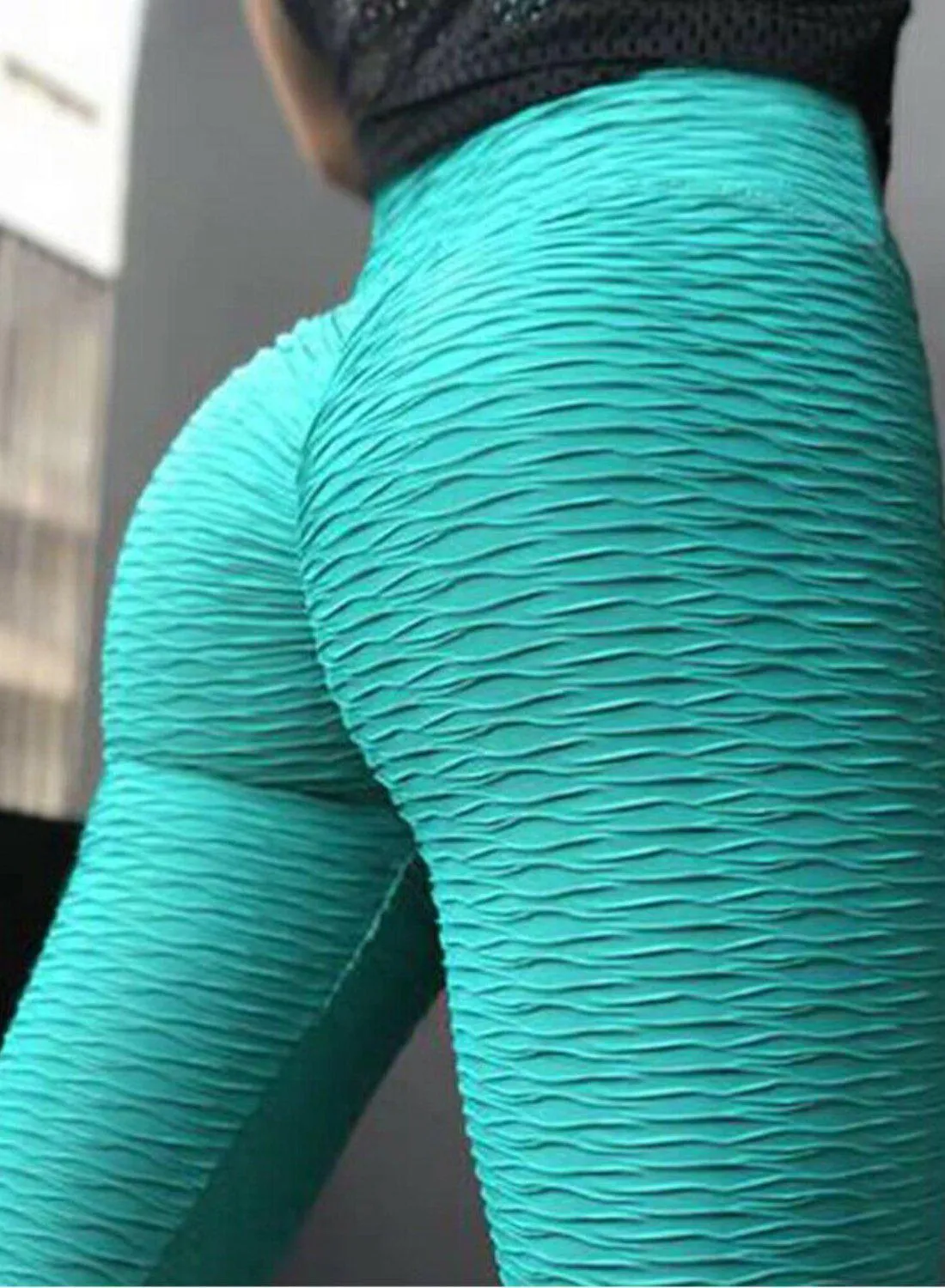 Textured Ruched Lifting Bodycon Yoga Pants