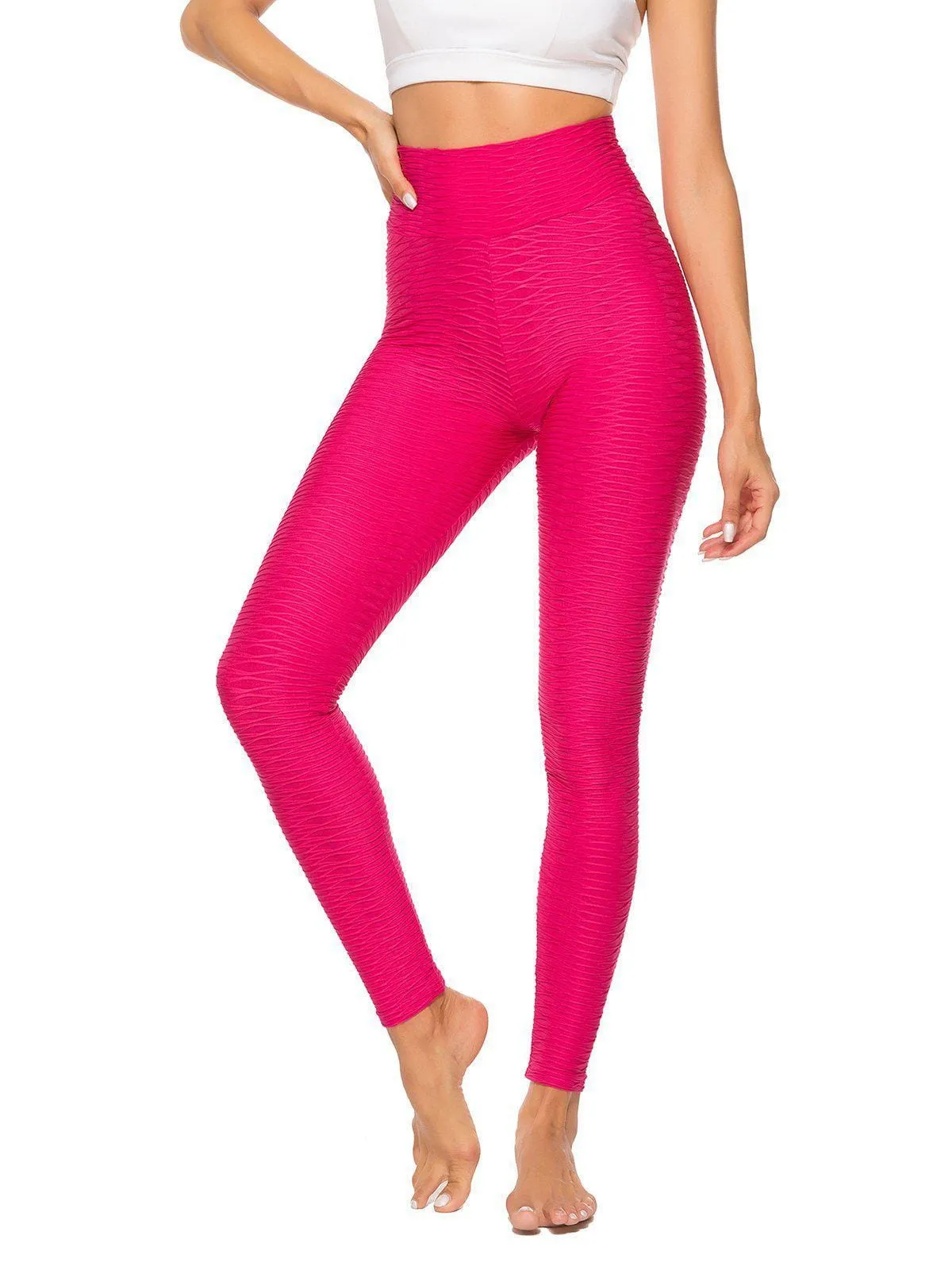 Textured Ruched Lifting Bodycon Yoga Pants