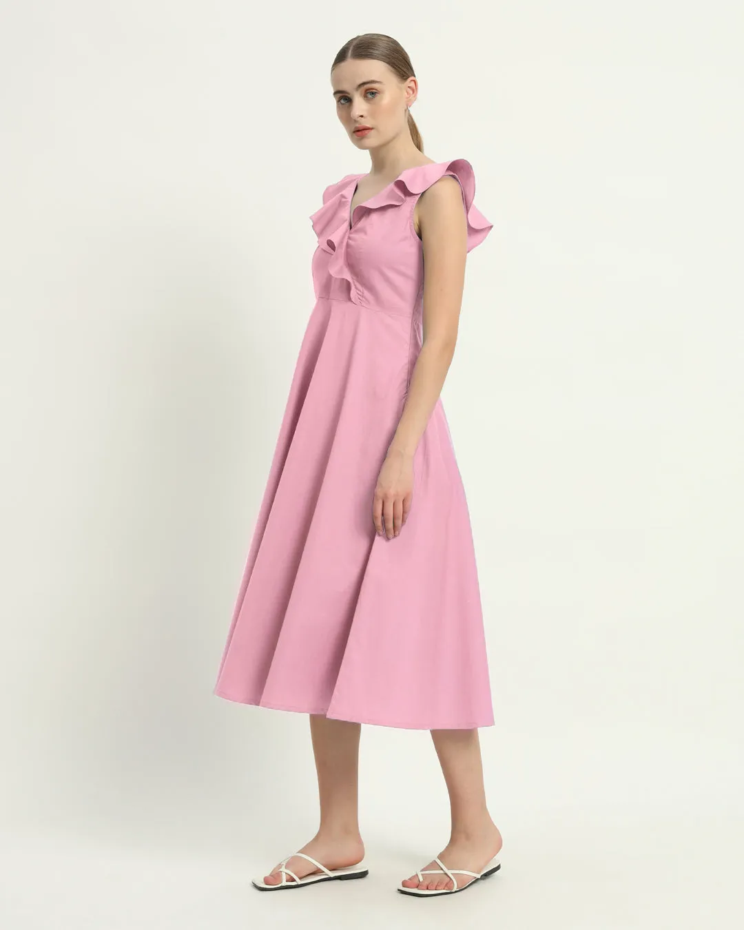 The Albany Fondant Pink Cotton Dress