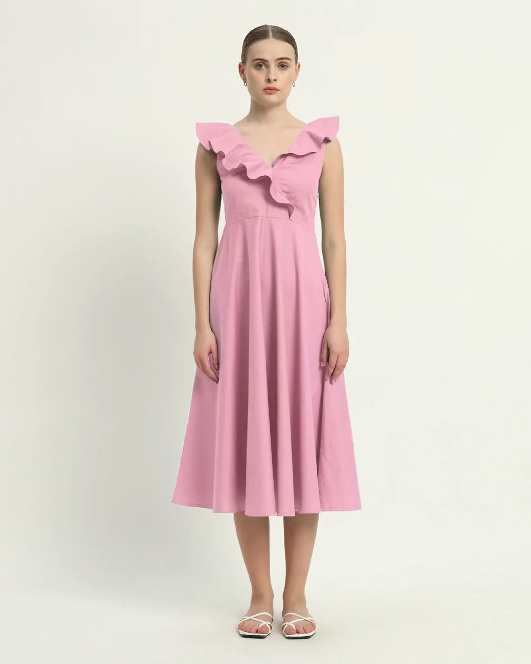 The Albany Fondant Pink Cotton Dress