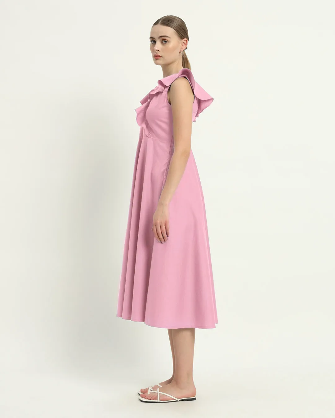 The Albany Fondant Pink Cotton Dress