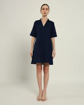 The Ermont Daisy Midnight Blue Linen Dress