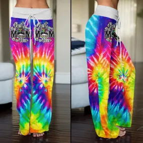 TieDye Skull Mom 3D High-waisted Wide Leg Pants