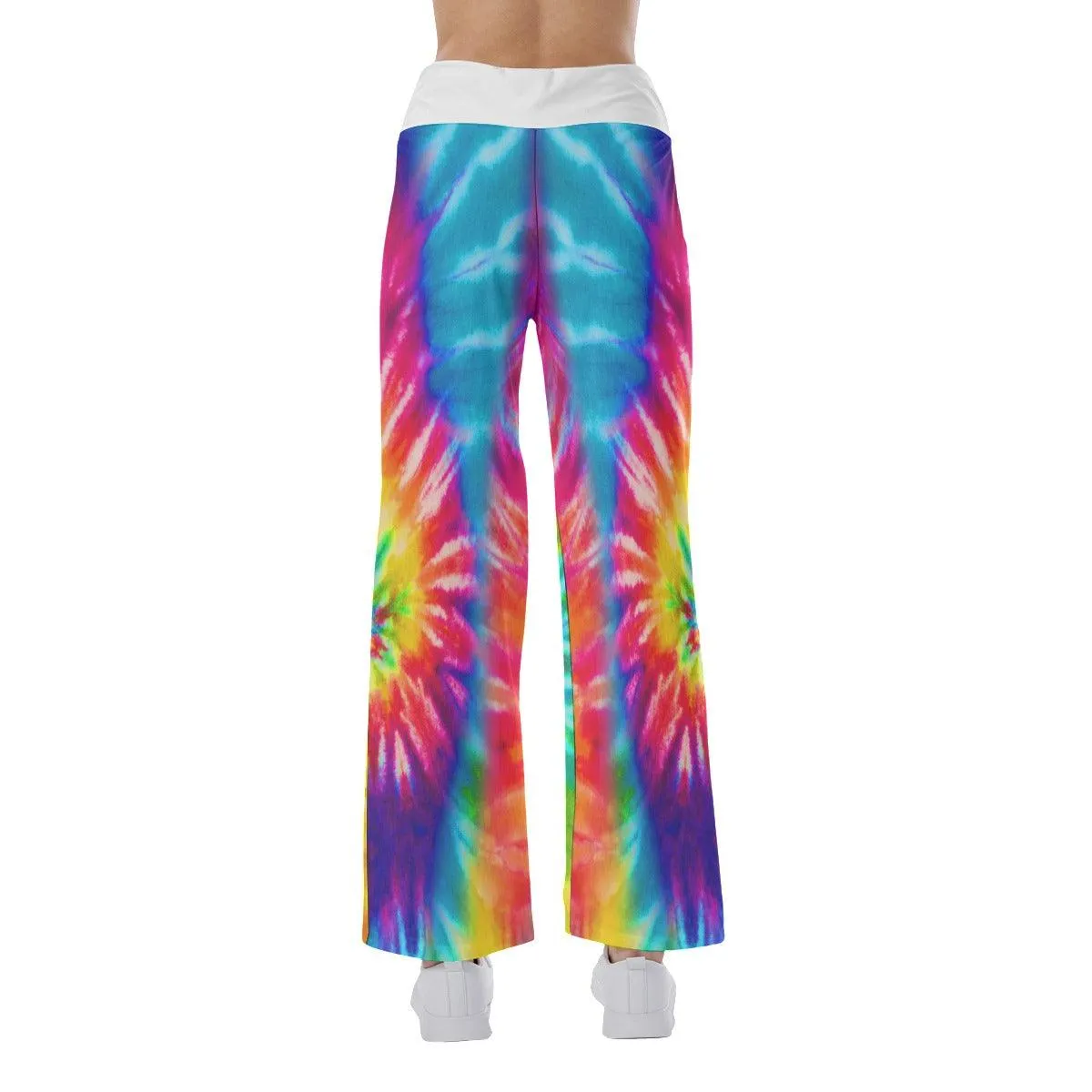 TieDye Skull Mom 3D High-waisted Wide Leg Pants