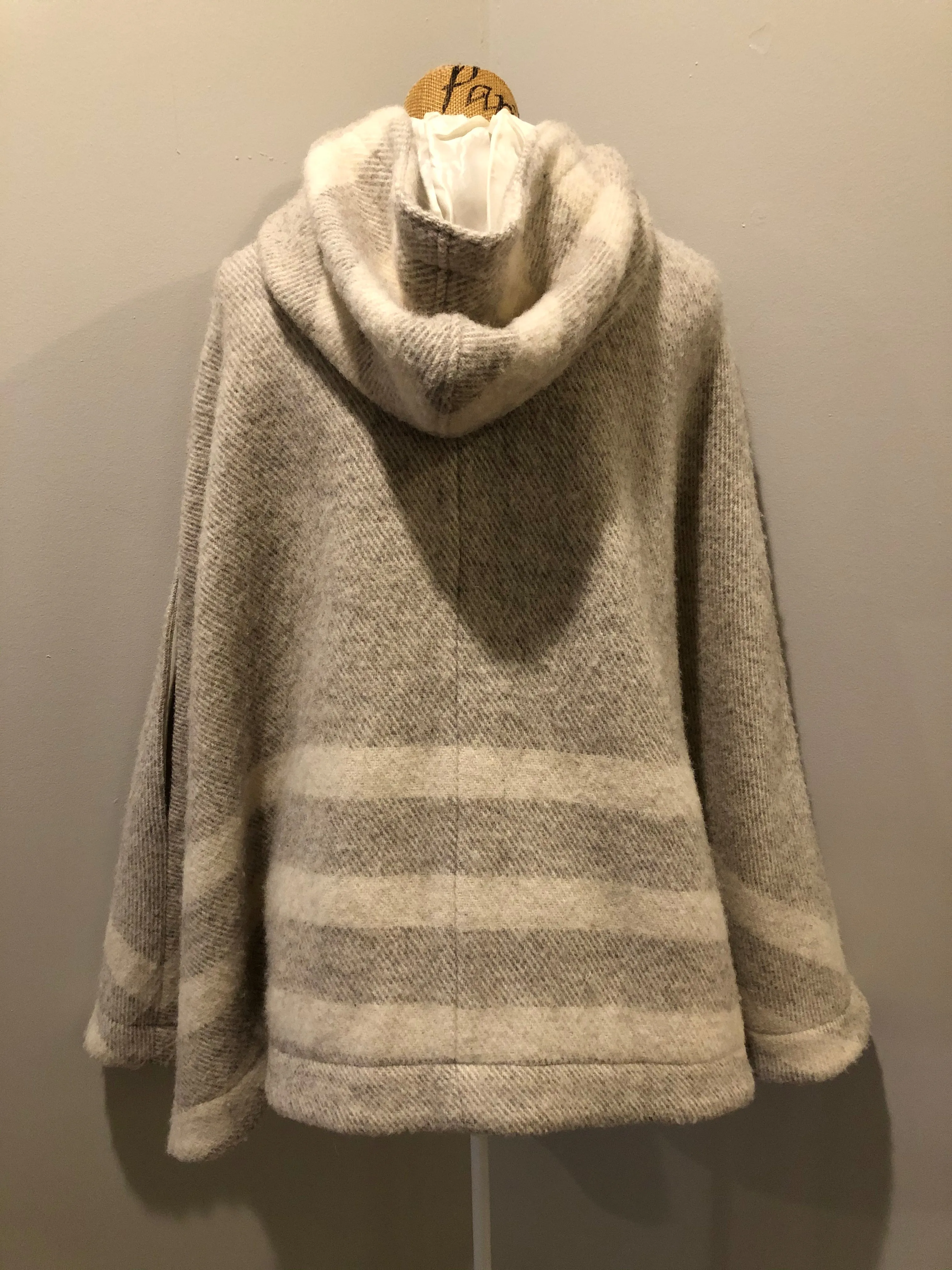 Tuck Shop Trading Co Grey Wool Dreamy Cape, Made in Canada
