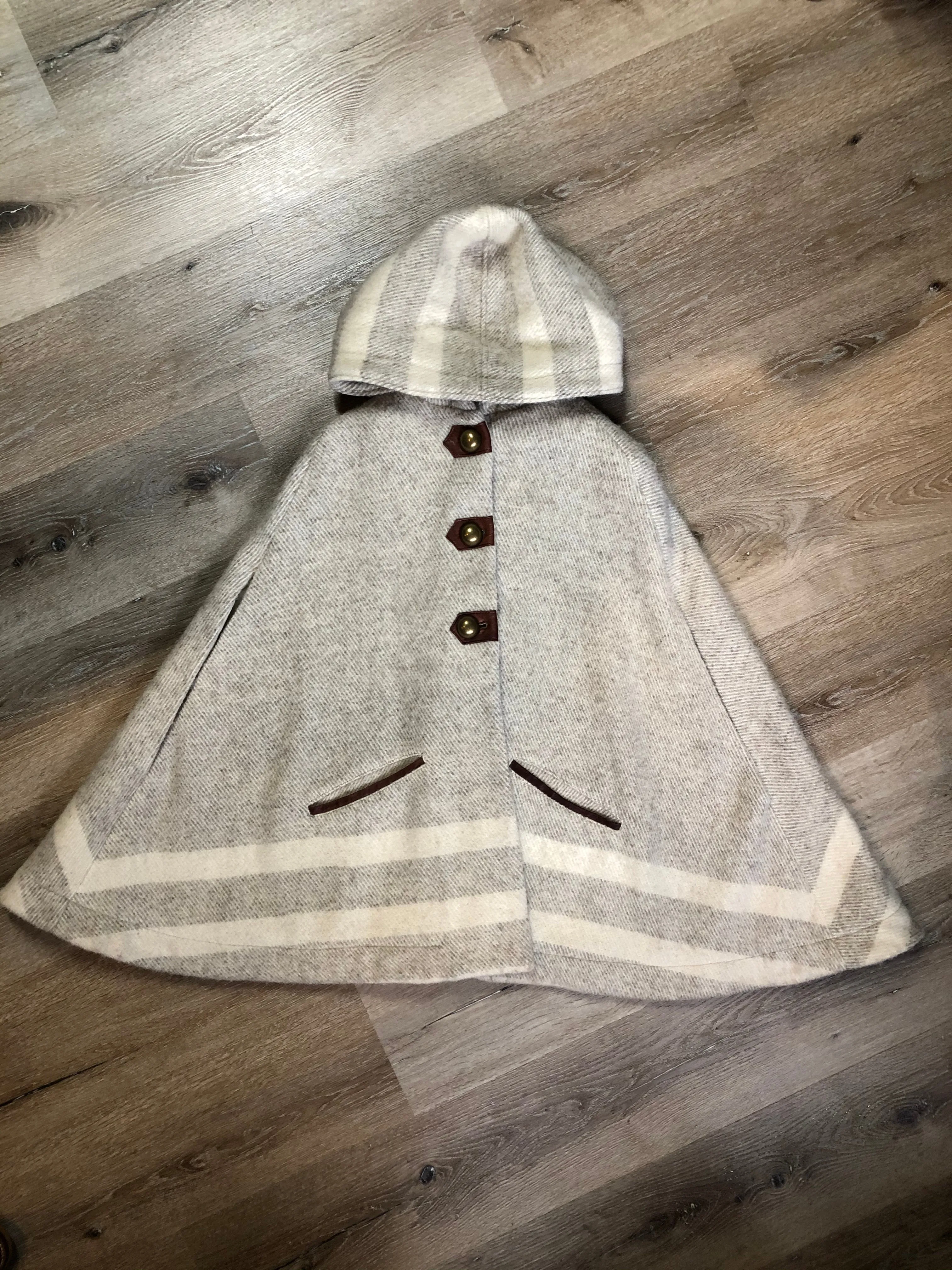 Tuck Shop Trading Co Grey Wool Dreamy Cape, Made in Canada