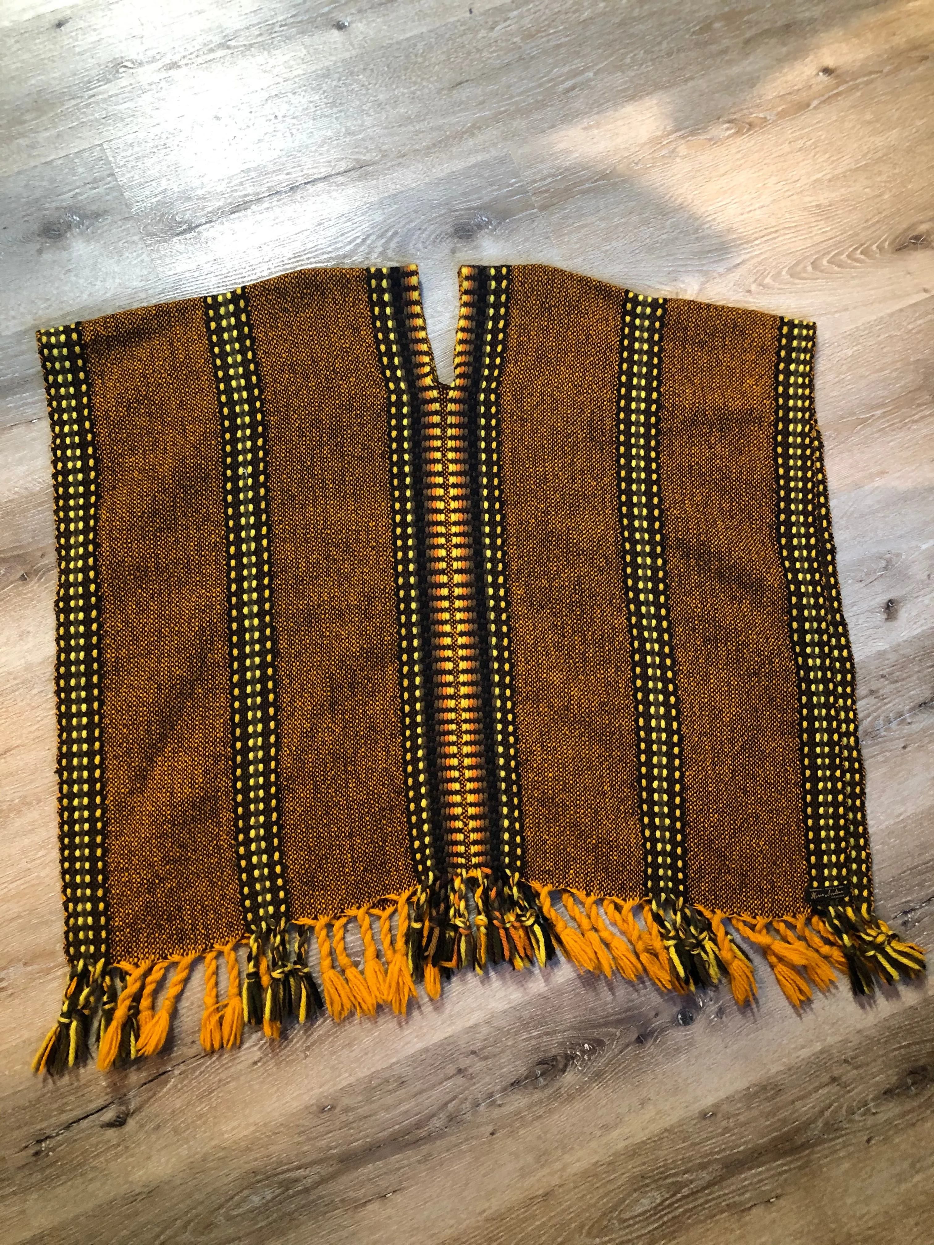 Vintage Multi-Coloured Wool Poncho, SOLD