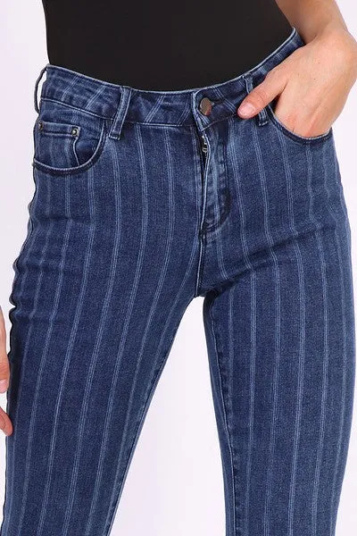 Zac & Zoe Denim Jeans Blue Pin Stripe